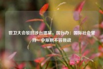 世卫大会驳回涉台提案，国台办：国际社会坚持一中原则不容挑战