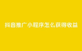 抖音推广小程序怎么获得收益,抖音涨粉美食分享类涨粉最快 - QQ动态说说刷热度网站 - 一秒5000赞
