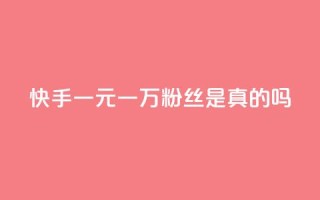 快手一元一万粉丝是真的吗 - 快手一元能买到一万粉丝靠谱吗？！