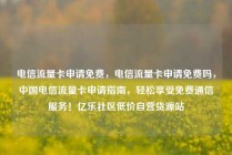 电信流量卡申请免费，电信流量卡申请免费吗，中国电信流量卡申请指南，轻松享受免费通信服务！亿乐社区低价自营货源站