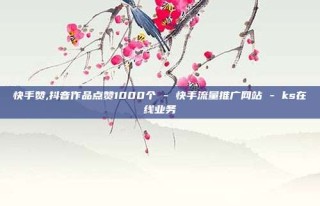 快手赞,抖音作品点赞1000个 - 快手流量推广网站 - ks在线业务