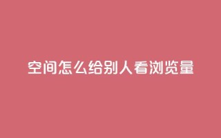 QQ空间怎么给别人看浏览量 - 如何在QQ空间查看他人的浏览量。