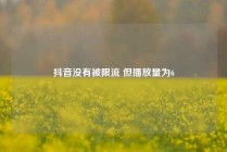 抖音没有被限流 但播放量为6