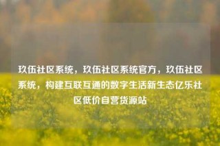 玖伍社区系统，玖伍社区系统官方，玖伍社区系统，构建互联互通的数字生活新生态亿乐社区低价自营货源站