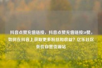 抖音点赞充值链接，抖音点赞充值链接50赞，如何在抖音上获取更多粉丝和收益？亿乐社区低价自营货源站