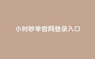 24小时秒单官网登录入口 - 24小时秒单登录入口指南!