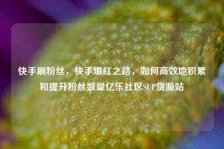 快手刷粉丝，快手爆红之路，如何高效地积累和提升粉丝数量亿乐社区SUP货源站