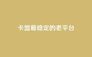 卡盟最稳定的老平台 - 卡盟老平台最可靠选择~