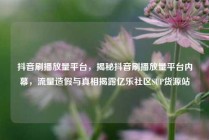 抖音刷播放量平台，揭秘抖音刷播放量平台内幕，流量造假与真相揭露亿乐社区SUP货源站