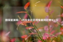 国家能源局：4月份全社会用电量同比增长4.7%