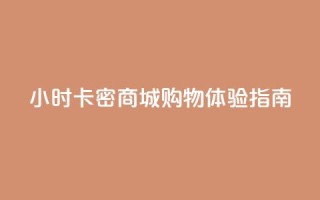24小时卡密商城购物体验指南