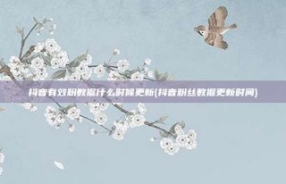 抖音有效粉数据什么时候更新(抖音粉丝数据更新时间)