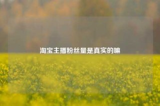 淘宝主播粉丝量是真实的嘛