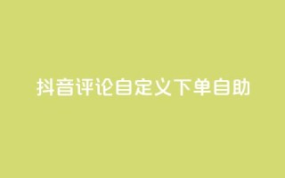 抖音评论自定义下单自助,DY自助下单商城 - 抖音粉丝24小时在线 - qq业务卡盟网站