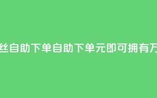 3元10000粉丝自助下单(自助下单，3元即可拥有1万粉丝)