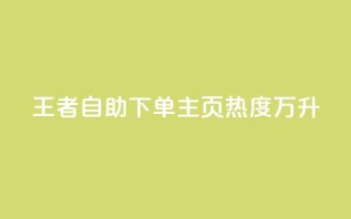 王者自助下单主页热度万升
