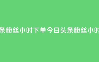 今日头条粉丝24小时下单(今日头条粉丝24小时内抢购)