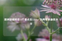 澳洲联储降息25个基点至3.85%，为两年来最低水平