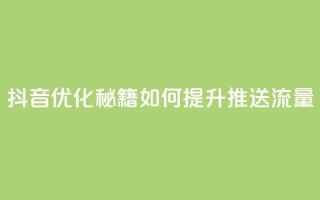 抖音优化秘籍：如何提升推送流量