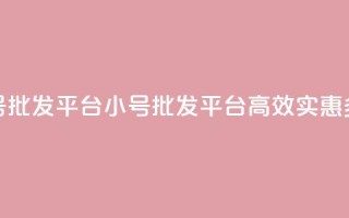 dy小号批发平台(dy小号批发平台：高效、实惠、多样)