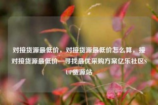 对接货源最低价，对接货源最低价怎么算，接对接货源最低价—寻找最优采购方案亿乐社区SUP货源站
