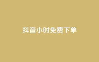 抖音24小时免费下单 - 抖音24小时零手续费下单~
