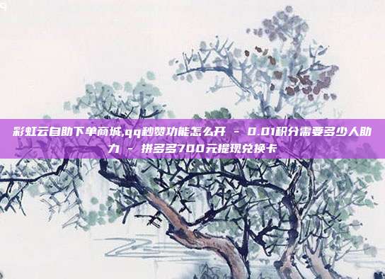 彩虹云自助下单商城,qq秒赞功能怎么开 - 0.01积分需要多少人助力 拼多多700元提现兑换卡  第1张