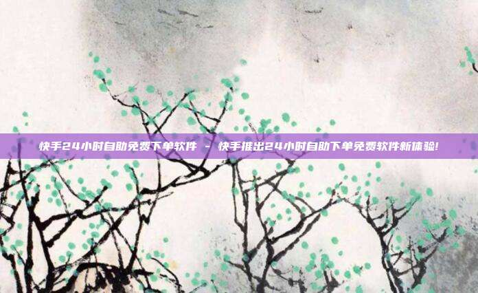 快手24小时自助免费下单软件 - 快手推出24小时自助下单免费软件新体验!  第1张
