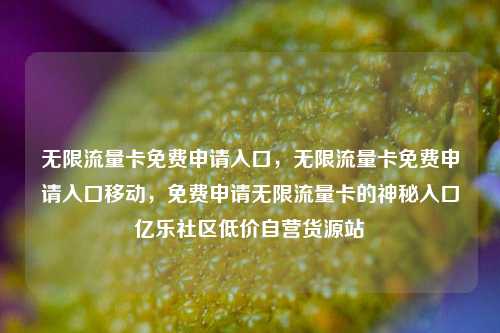 无限流量卡免费申请入口，无限流量卡免费申请入口移动	，免费申请无限流量卡的神秘入口亿乐社区低价自营货源站  第1张