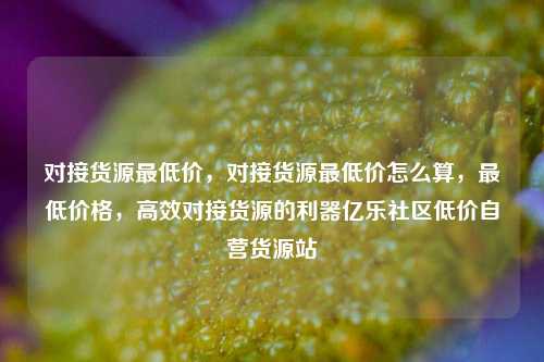 对接货源最低价，对接货源最低价怎么算，最低价格	，高效对接货源的利器亿乐社区低价自营货源站  第1张