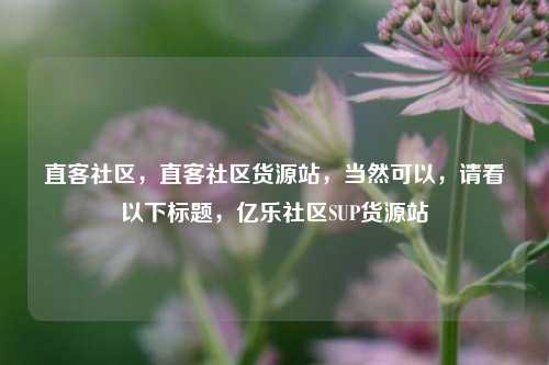 直客社区，直客社区货源站，当然可以	，请看以下标题，亿乐社区SUP货源站  第1张