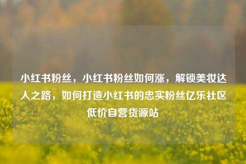 小红书粉丝，小红书粉丝如何涨，解锁美妆达人之路	，如何打造小红书的忠实粉丝亿乐社区低价自营货源站  第1张