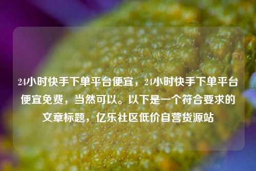24小时快手下单平台便宜，24小时快手下单平台便宜免费，当然可以。以下是一个符合要求的文章标题	，亿乐社区低价自营货源站  第1张