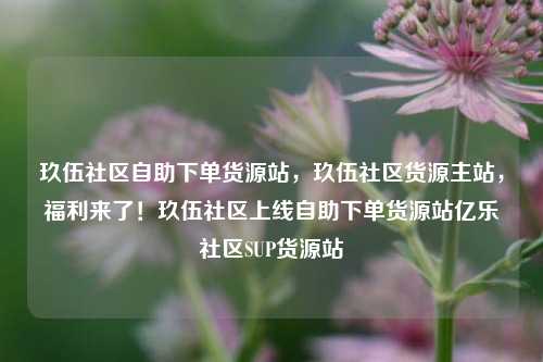 玖伍社区自助下单货源站，玖伍社区货源主站，福利来了！玖伍社区上线自助下单货源站亿乐社区SUP货源站  第1张