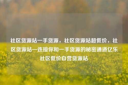 社区货源站一手货源	，社区货源站超低价，社区货源站—连接你和一手货源的秘密通道亿乐社区低价自营货源站  第1张