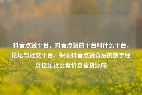 抖音点赞平台	，抖音点赞的平台叫什么平台，论坛与社交平台，探索抖音点赞背后的数字经济亿乐社区低价自营货源站  第1张