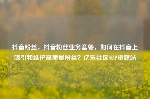 抖音粉丝，抖音粉丝业务套餐	，如何在抖音上吸引和维护高质量粉丝？亿乐社区SUP货源站  第1张