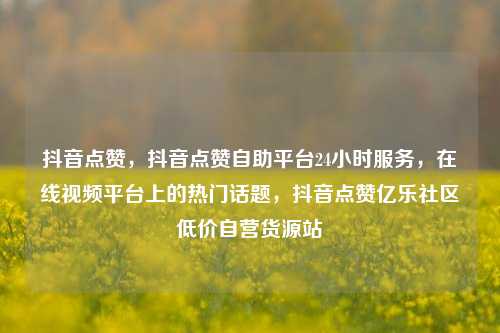 抖音点赞，抖音点赞自助平台24小时服务，在线视频平台上的热门话题，抖音点赞亿乐社区低价自营货源站  第1张