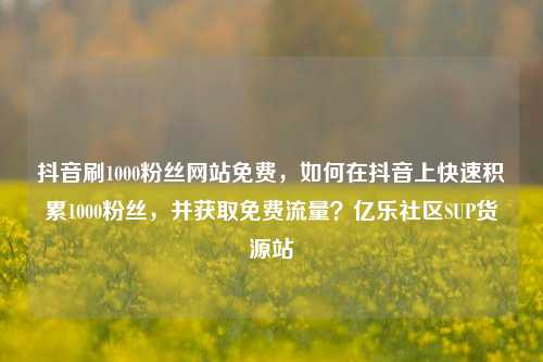 抖音刷1000粉丝网站免费，如何在抖音上快速积累1000粉丝，并获取免费流量？亿乐社区SUP货源站  第1张