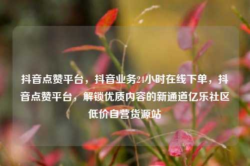 抖音点赞平台，抖音业务24小时在线下单，抖音点赞平台	，解锁优质内容的新通道亿乐社区低价自营货源站  第1张