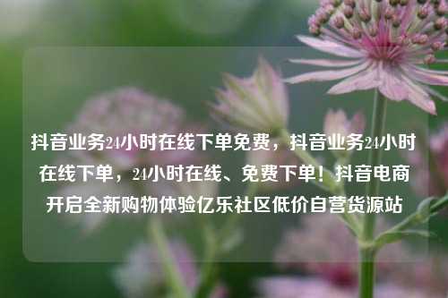 抖音业务24小时在线下单免费，抖音业务24小时在线下单	，24小时在线、免费下单！抖音电商开启全新购物体验亿乐社区低价自营货源站  第1张