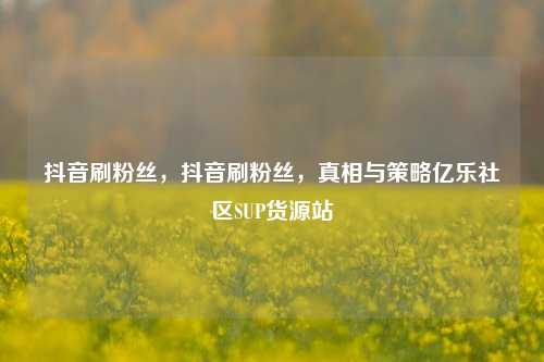 抖音刷粉丝	，抖音刷粉丝，真相与策略亿乐社区SUP货源站  第1张